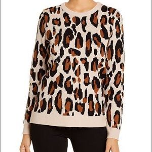 Tahari Leopard Print Pullover Sweater